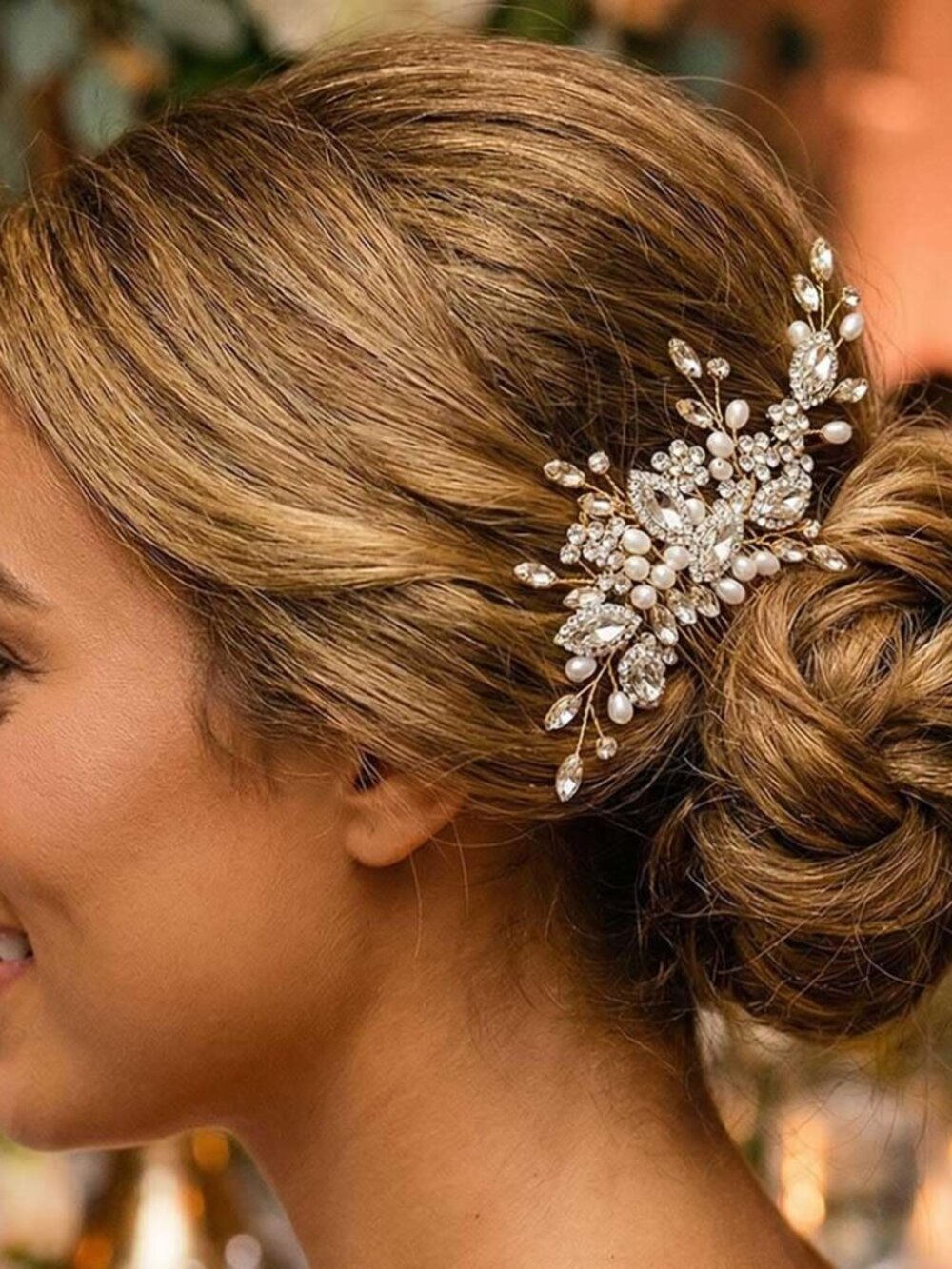 Crystal Bride Wedding Hair Comb Pearl Bridal Hair Piece Hair Accessories for Wom - Picture 7 of 7
